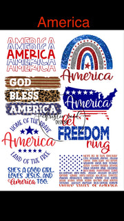 America Waterslide Sheet - Digital File OR Full Printed Sheet